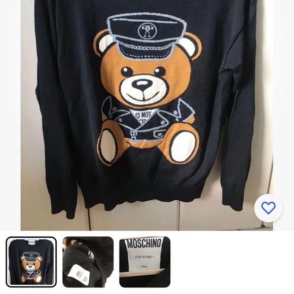 Moschino XS/Sm black conductor bear sweater pure wool. - Picture 10 of 10